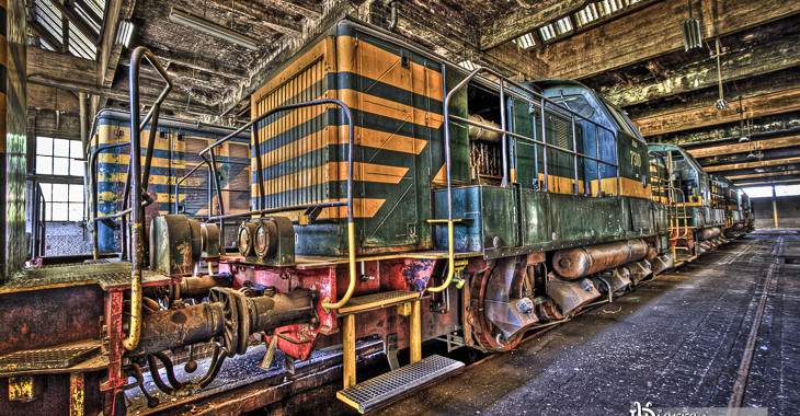 Dépôt de trains abandonnés de Charleroi