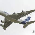 A380 en survol du Bourget pour les 100 ans