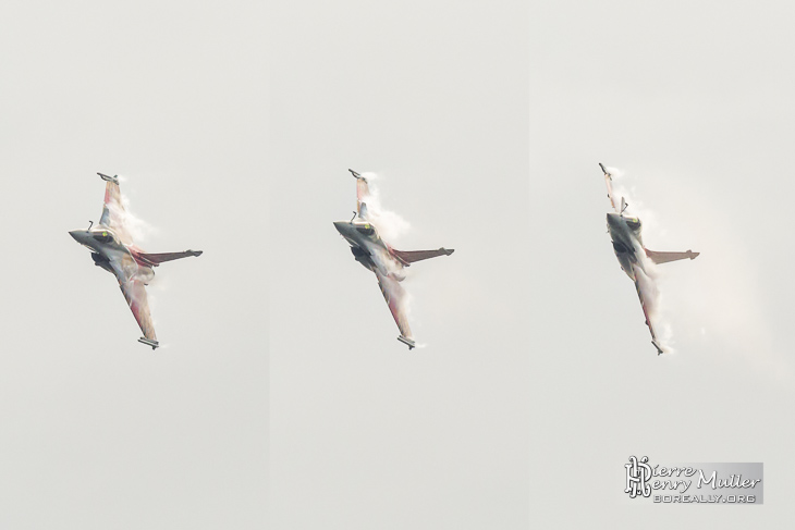 Triptique du Rafale Solo Display 2014 au Bourget