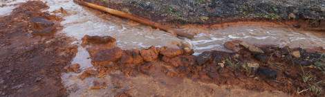 ...D&eacute;versement d&rsquo;eau pollu&eacute;e sur le site du lavoir &agrave; charbon &agrave; Blayes-les-Mines...