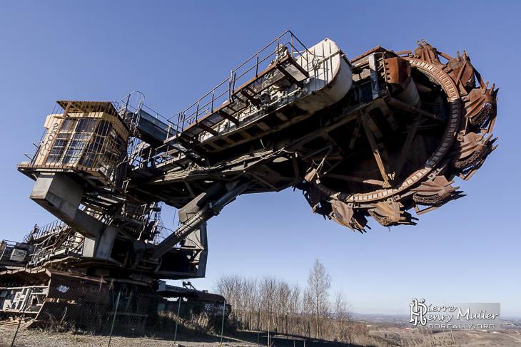 Tête de l'excavatrice de la mine de charbon de Carmaux