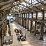 Ensemble du hall des chaudières à vapeur Alstom de la centrale EDF Saint-Denis en TTHDR