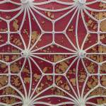 Plafond rouge du salon du château Noisy Miranda