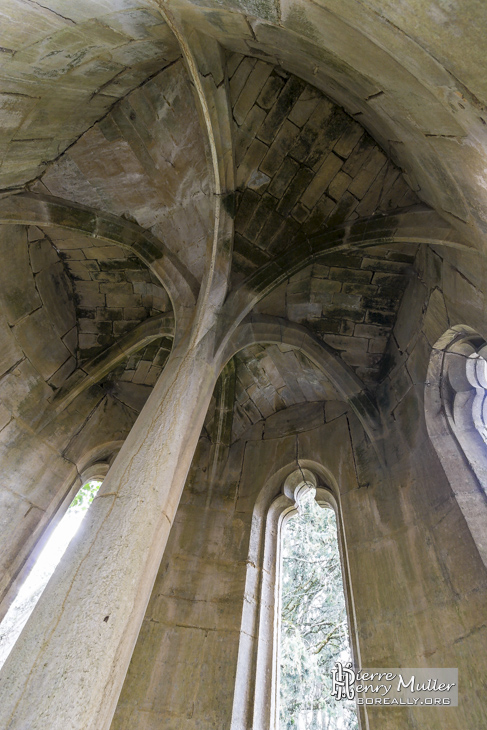 Voûte d'une des tours du château en ruine