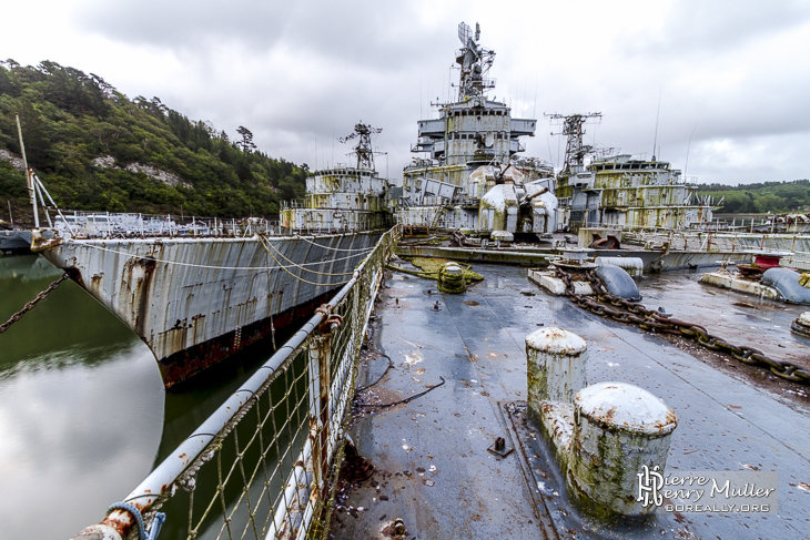 Cimetière de bateaux à Landévennec en Bretagne