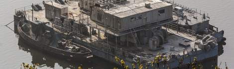 ...Le remorqueur Ernest Brown d&eacute;moli en 2010, la barge Rascasse d&eacute;molie en 2013 et un transport de rade type Ariel....