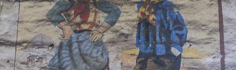 ...Dessin d’une femme et d’un homme en tenue traditionnelle belge....