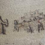 Dessin de soldats avec des femmes dans un bar sur les murs du Fort de la Chartreuse