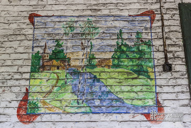 Peinture d'un paysage sur les murs du fort de la Chartreuse