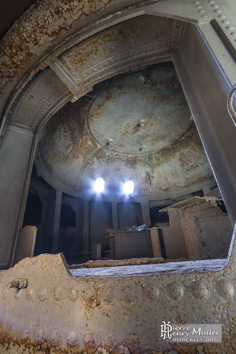 Intérieur de la tourelle Mougin au Fort de Domont