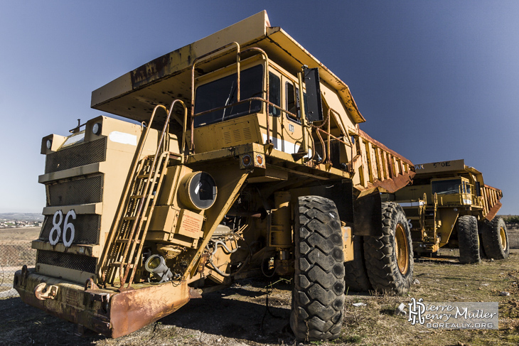 Camion benne de mine à charbon