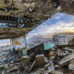 HDR impressionniste d'un coucher de soleil dans la friche Valentine