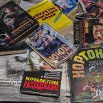 Livres en cyrillique du squat russe dans la friche Valentine