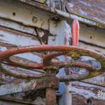 Manivelle de freins sur un wagon abandonné