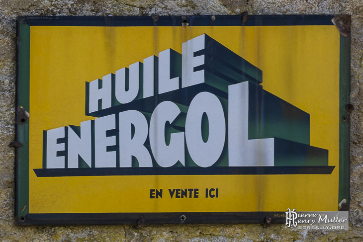 Plaque émaillée Huile Energol