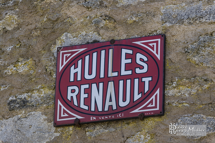 Plaque émaillée Huiles Renault