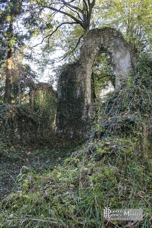 Intérieur de l'Église gothique en ruine au Désert de Retz à Chambourcy