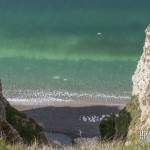 Précipice, la plage et la mer vue des falaises d'Etretat