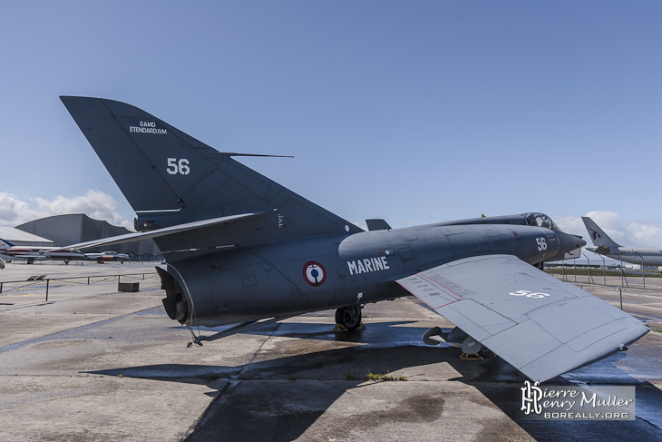 Vue arrière d'un Dassault Etendard IVM au musée du Bourget