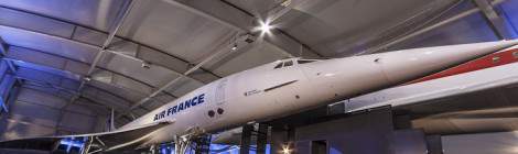 ...Vue au grand angle du Concorde Sierra Delta au Bourget...