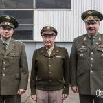 Pilote vétéran américain et deux gradés russes à l'inauguration du hall WW2 du Bourget