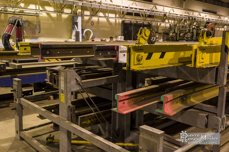 Stockage des rails dans les ateliers de la Villette de la RATP