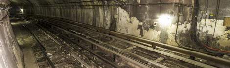 ...La voie navette pour le m&eacute;tro ferr&eacute; et la voie des F&ecirc;tes pour mat&eacute;riel pneumatique &agrave; l&rsquo;entr&eacute;e de la station fant&ocirc;me Porte des Lilas cin&eacute;ma....