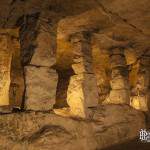 Alignement de piliers à bras dans la carrière souterraine d'Auvers sur Oise