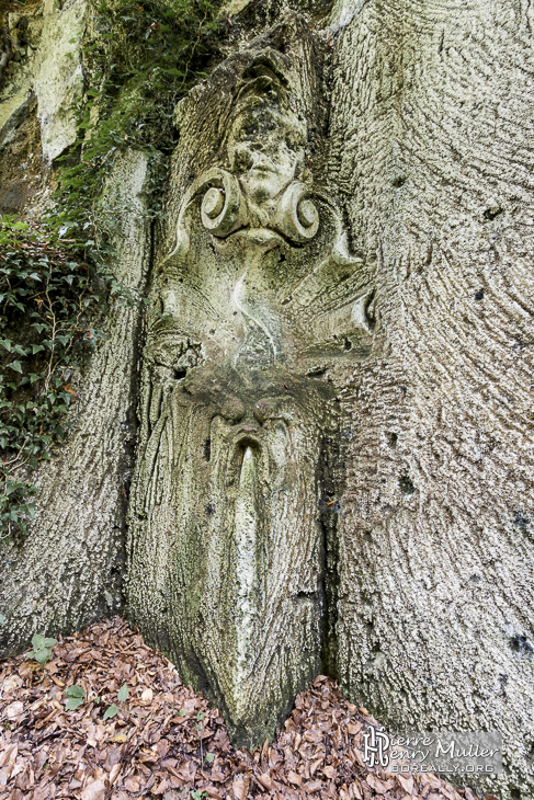 Fontaine sculptée dans la roche par Henri Louis Leclabart