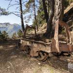 Wagon rouillé d'une mine de zinc en Espagne