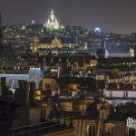 Paris depuis les toits de nuit en HDR en direction du sacré coeur de Montmartre