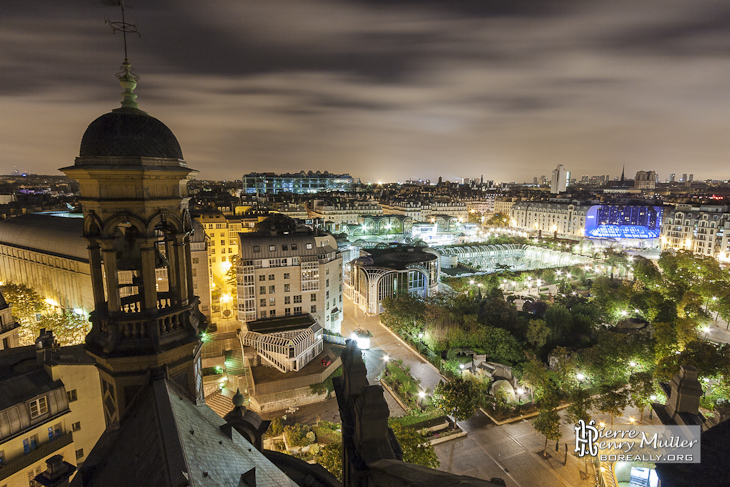 Châtelet les Halles, Beaubourg et les toits de Paris de nuit depuis Saint Eustache