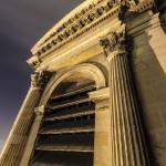 Tour clocher nord de l'Eglise Saint Eustache de nuit