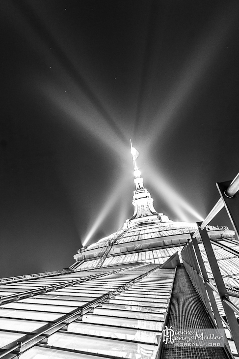 Dôme du Grand-Palais et sa verrière en noir et blanc