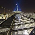 Verrière et flèche du Grand-Palais depuis le chemin de ronde de nuit