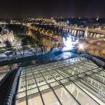 Verrière du Grand-Palais, quadrige Récipon, Pont Alexandre III et la Seine de nuit