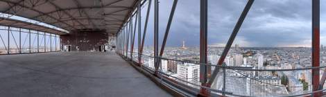 ...Dernier étage de la Tour So Ouest avant travaux et Paris sous un ciel orageux...
