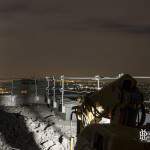 Engin de travaux et Tour Eiffel depuis le toit de la Tour Paris Côté Seine
