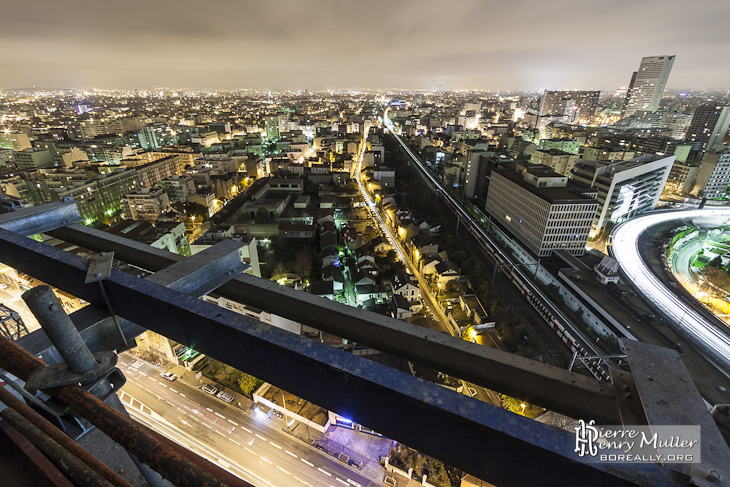 Courbevoie, Asnières sur Seine, Bois Colombes depuis la Tour T1 de nuit