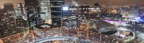 ...Niveau en construction de la Tour T1 de nuit...