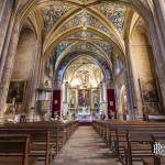 Intérieur de l'église Saint-Michel à Cordes sur Ciel en vue paysage en HDR