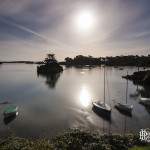 Pleine lune au dessus de la mer à l'Ile de Bréhat
