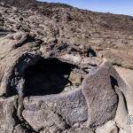 Cavité de roche volcanique formé par une bulle de lave